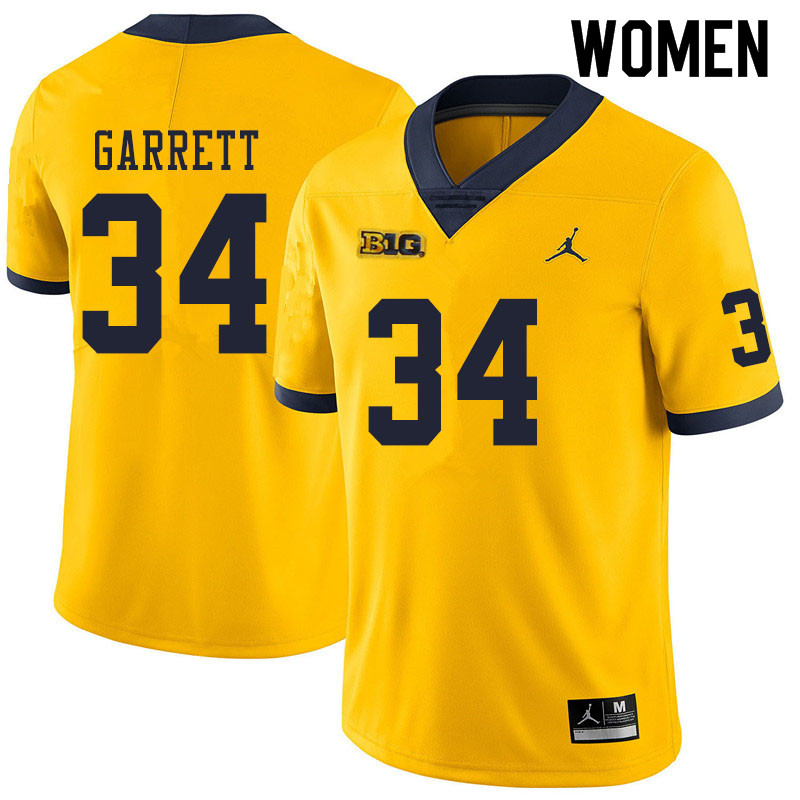 Women #34 Julian Garrett Michigan Wolverines College Football Jerseys Sale-Yellow